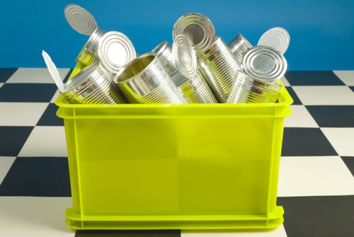 Community members participating in hazardous waste disposal program